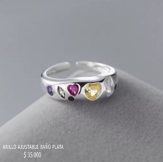 Anillo ajustable baño plata