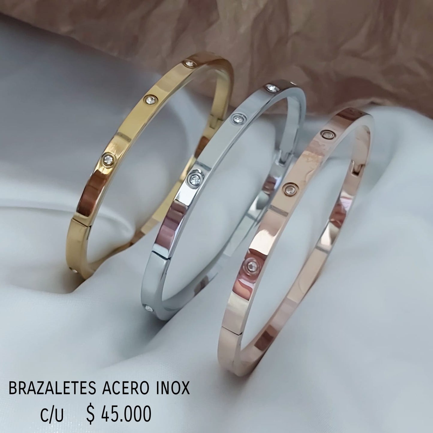 Brazalete acero inox dorado