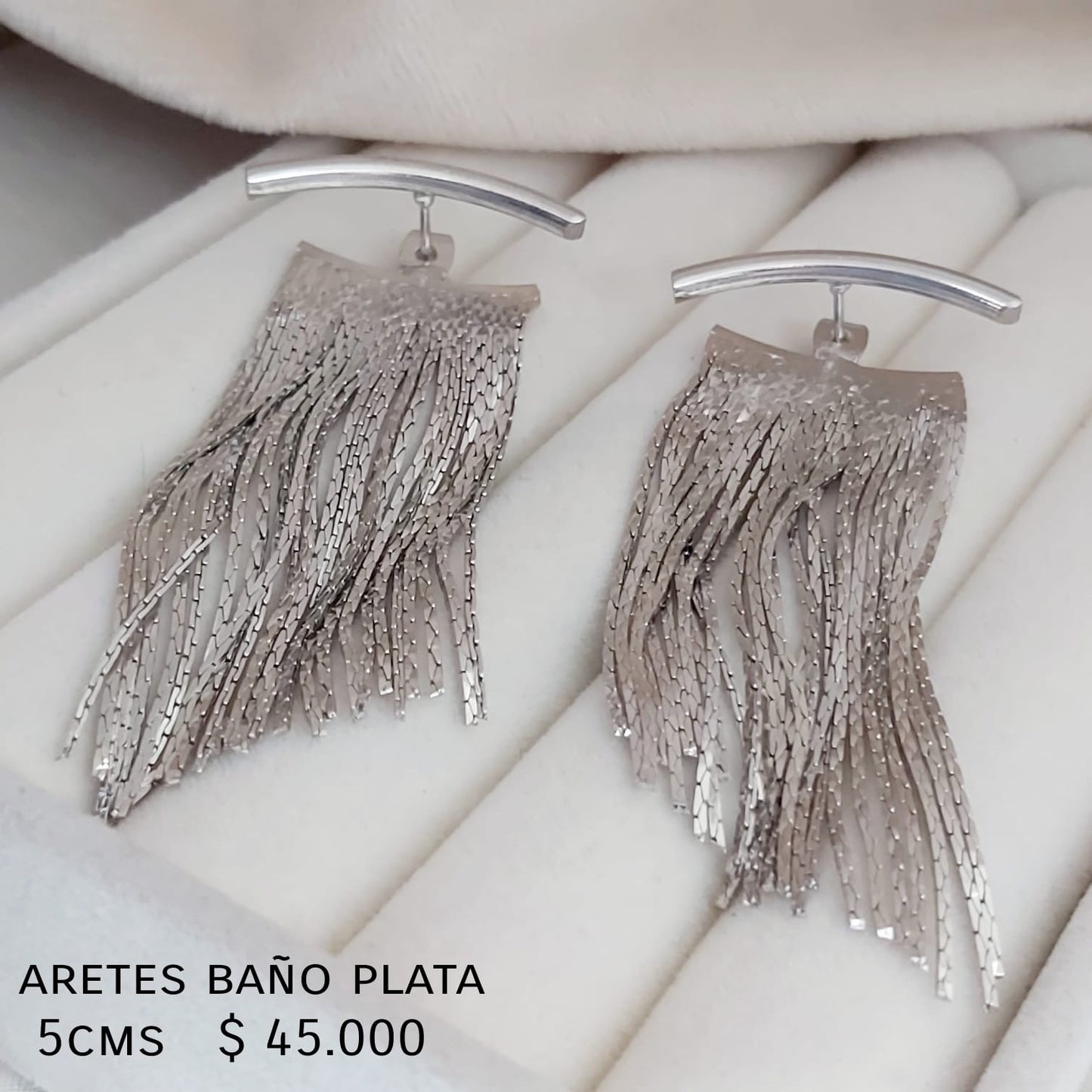 Aretes baño plata
