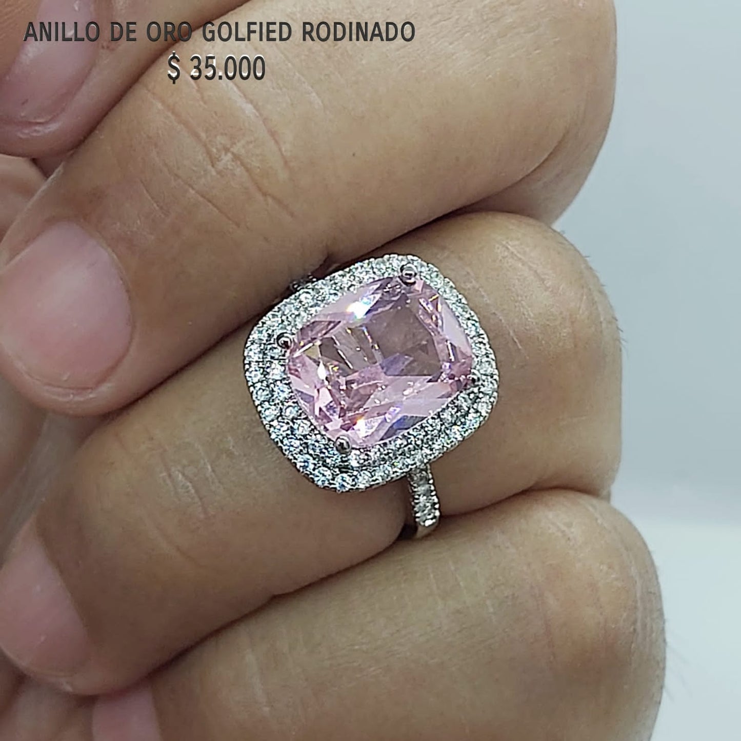 Anillo de oro golfield rodinado