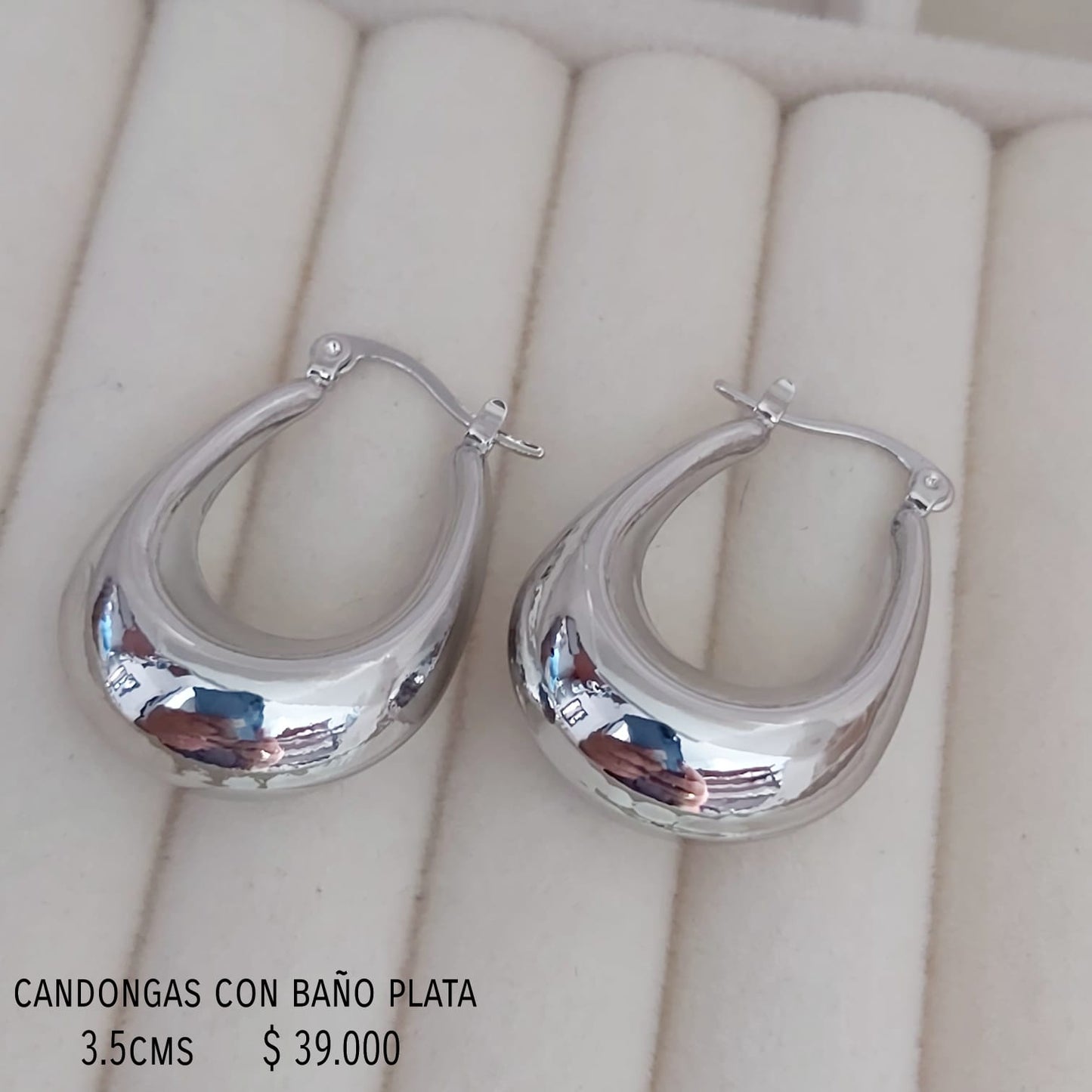 Candongas baño plata