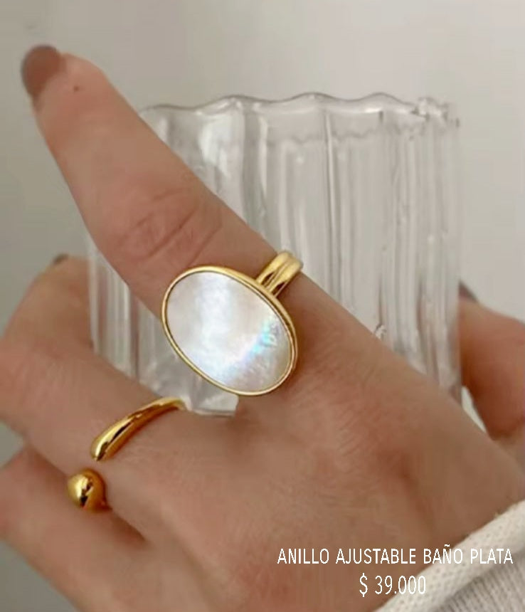 Anillo ajustable baño plata