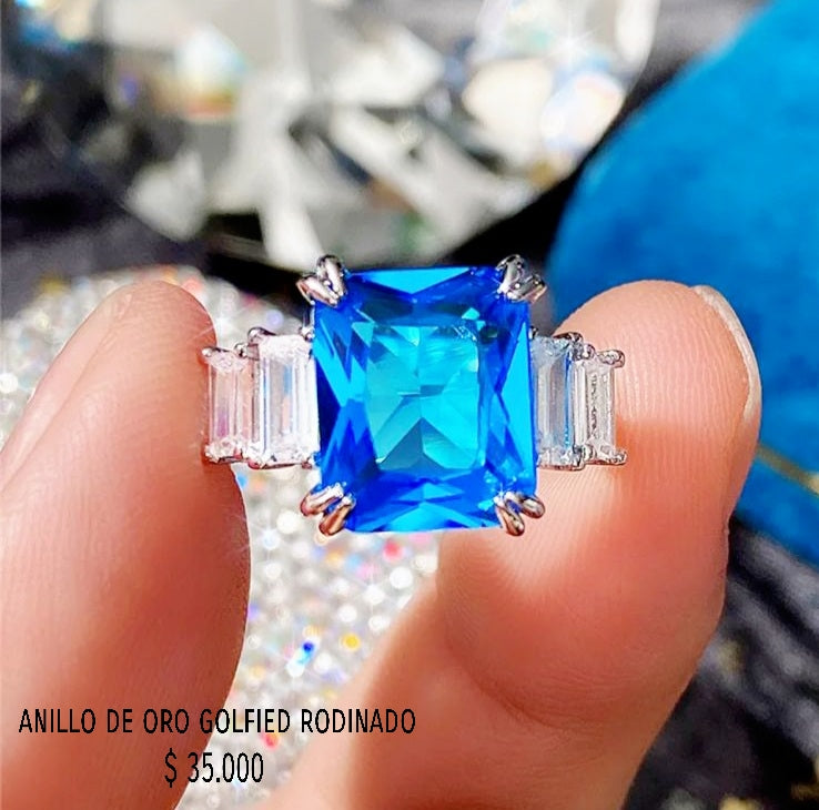 Anillo de oro golfield rodinado