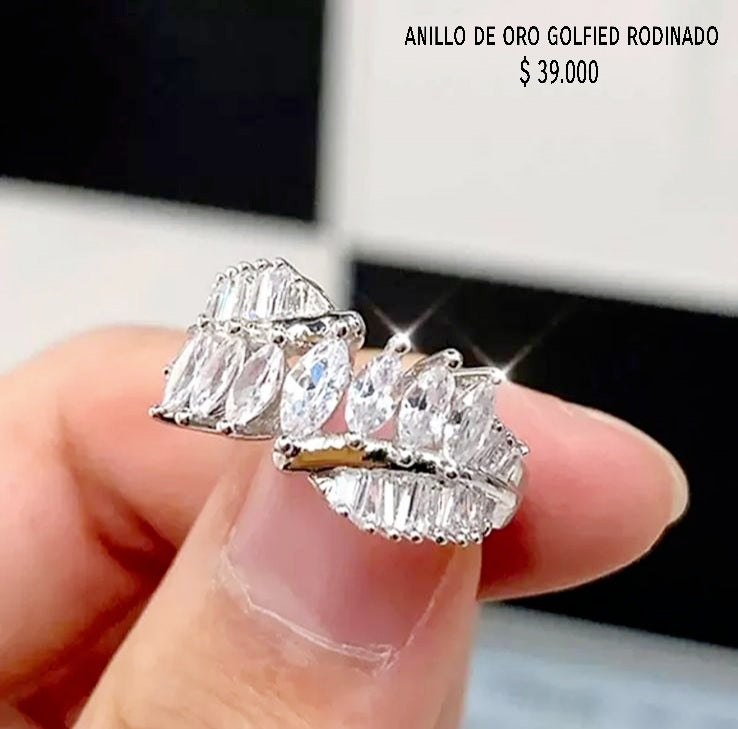 Anillo de oro golfield rodinado