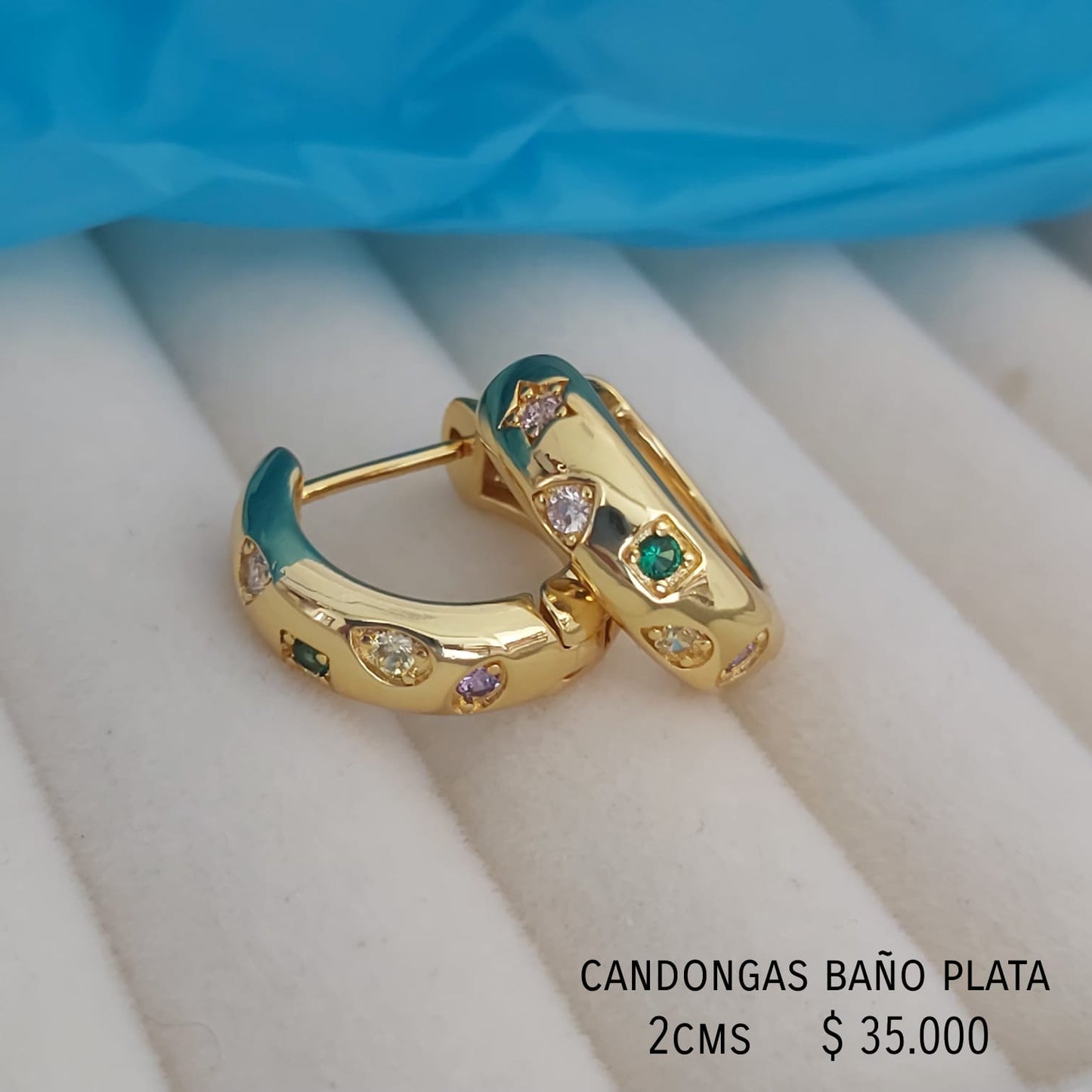 Candongas baño plata