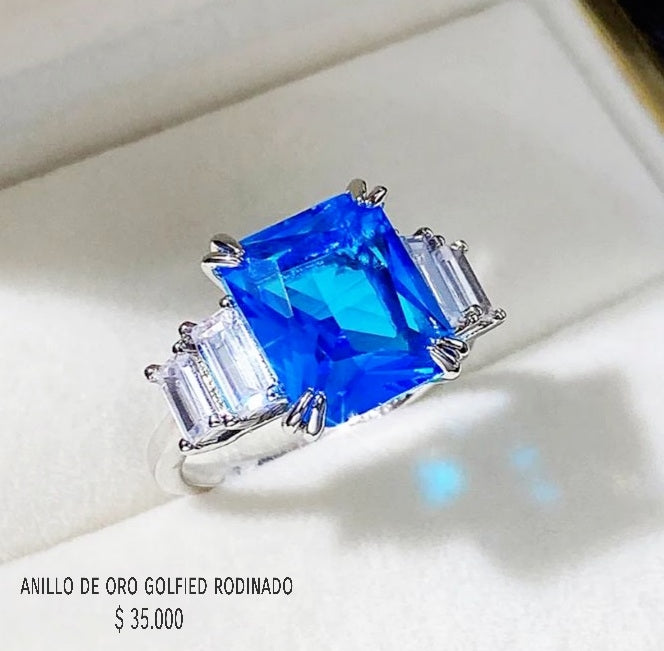 Anillo de oro golfield rodinado