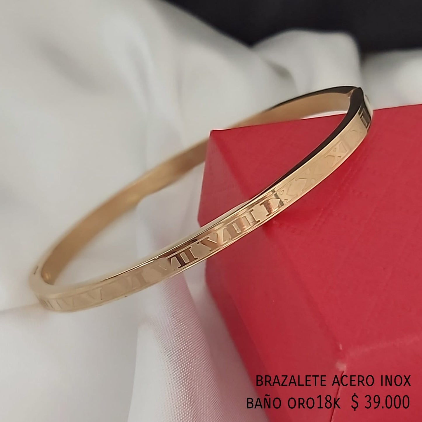 Brazalete acero inox baño oro18k