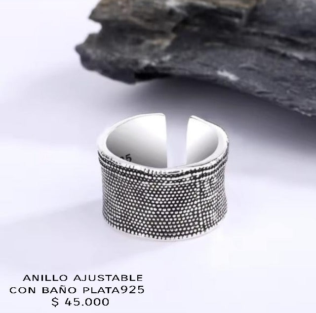 Anillo ajustable con baño plata925