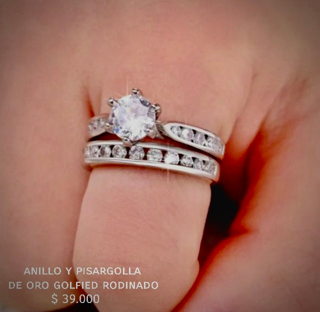 Anillo de oro golfield rodinado