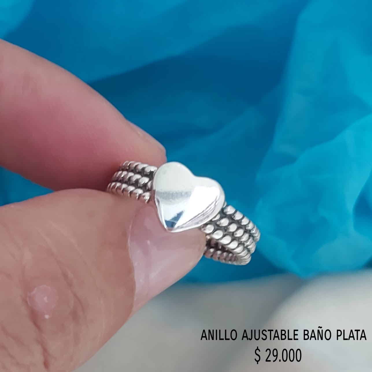 Anillo ajustable baño plata