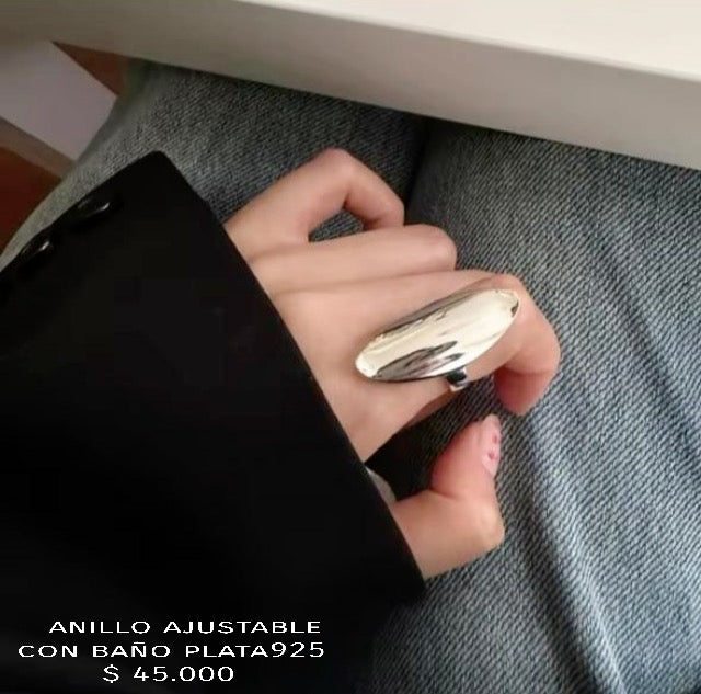 Anillo ajustable con baño plata925
