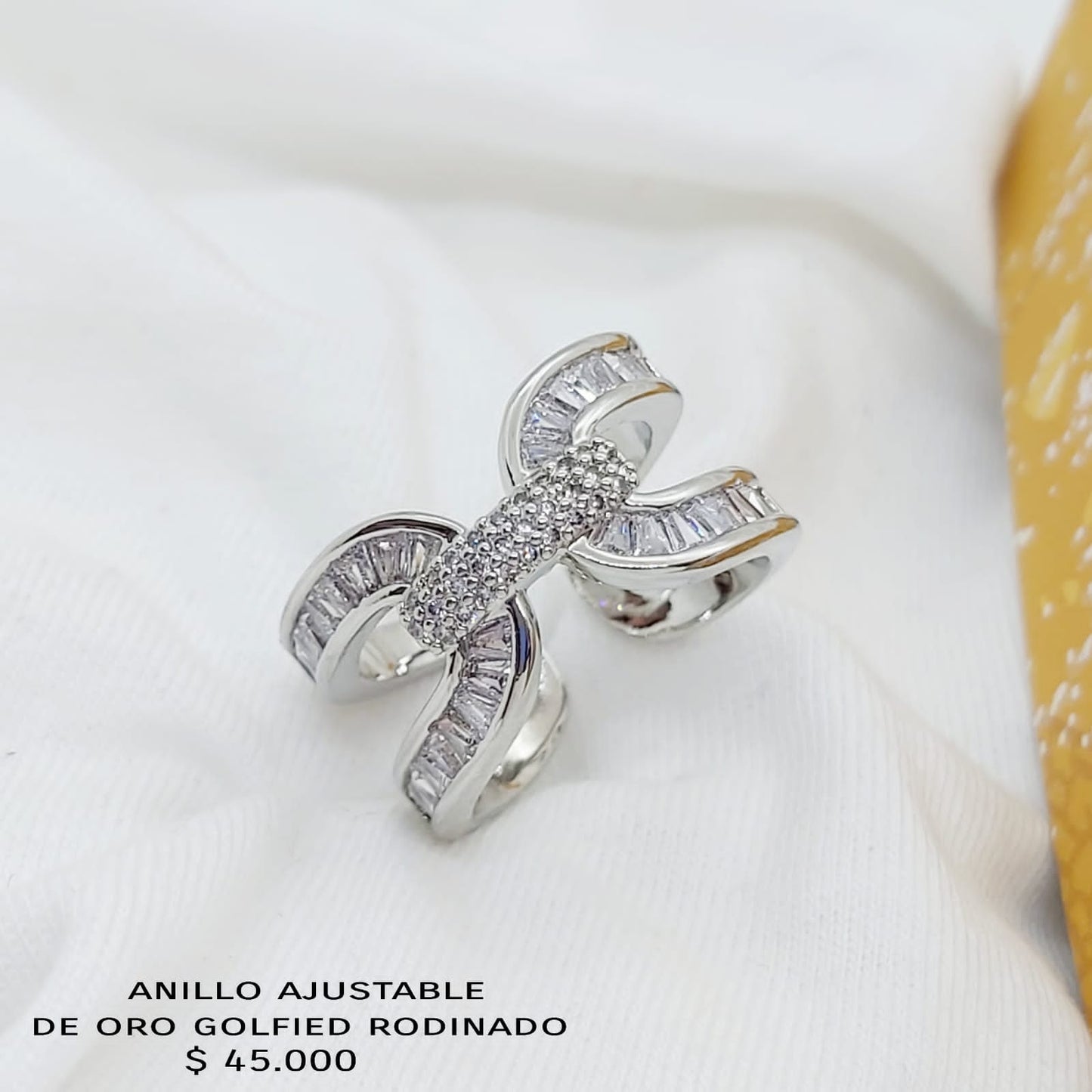Anillo ajustable de oro golfield rodinado