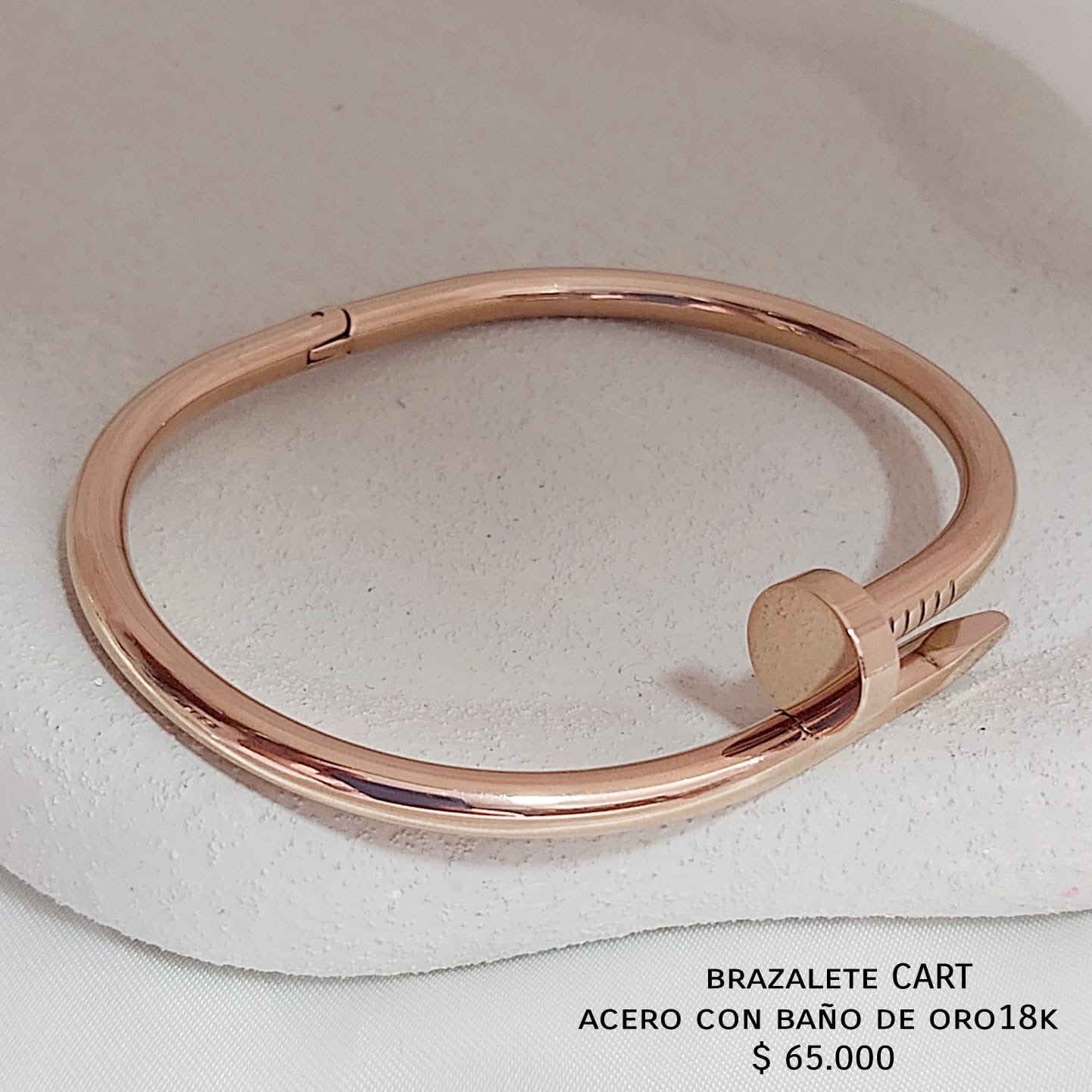 Brazalete CART de acero con baño de oro18k