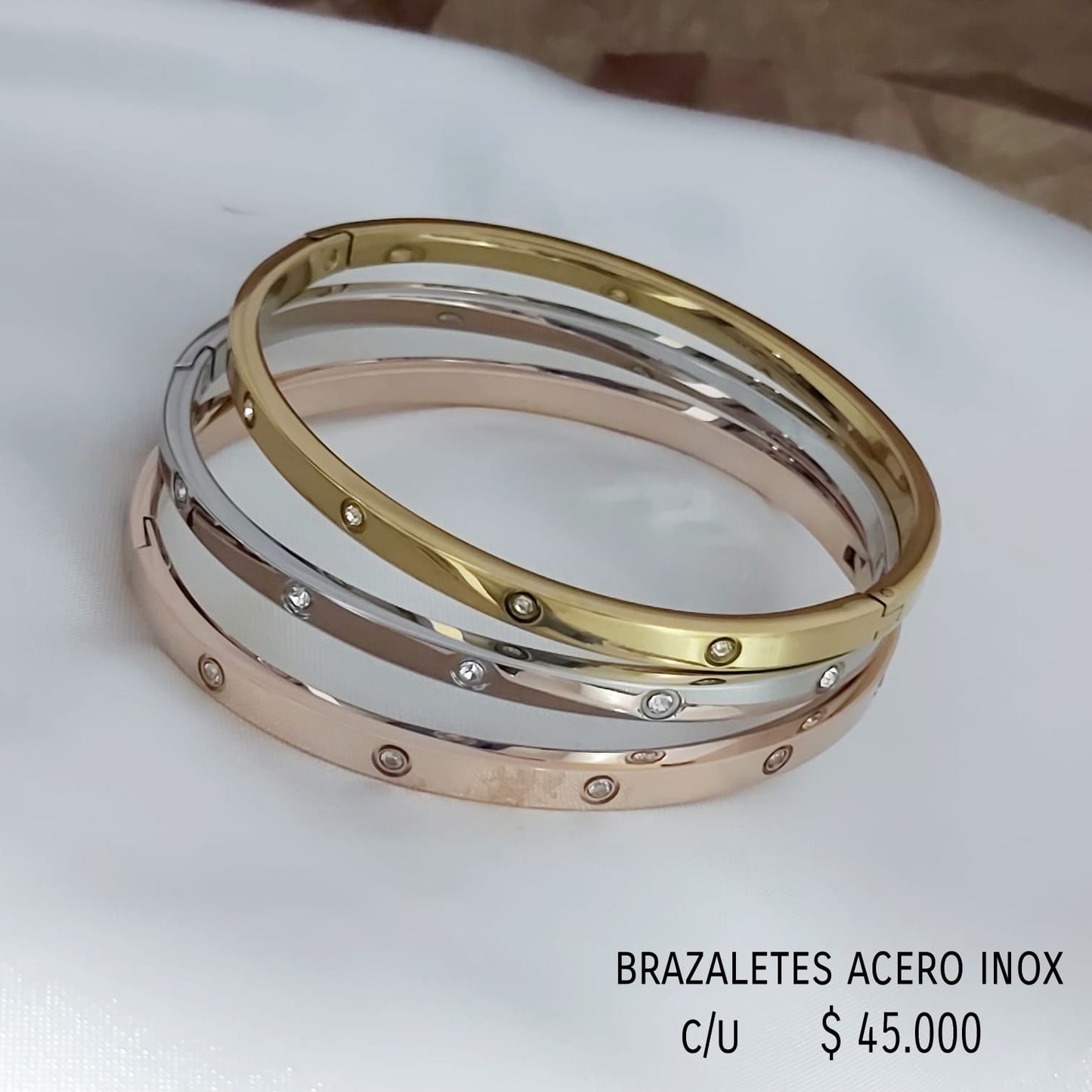 Brazalete acero inox dorado