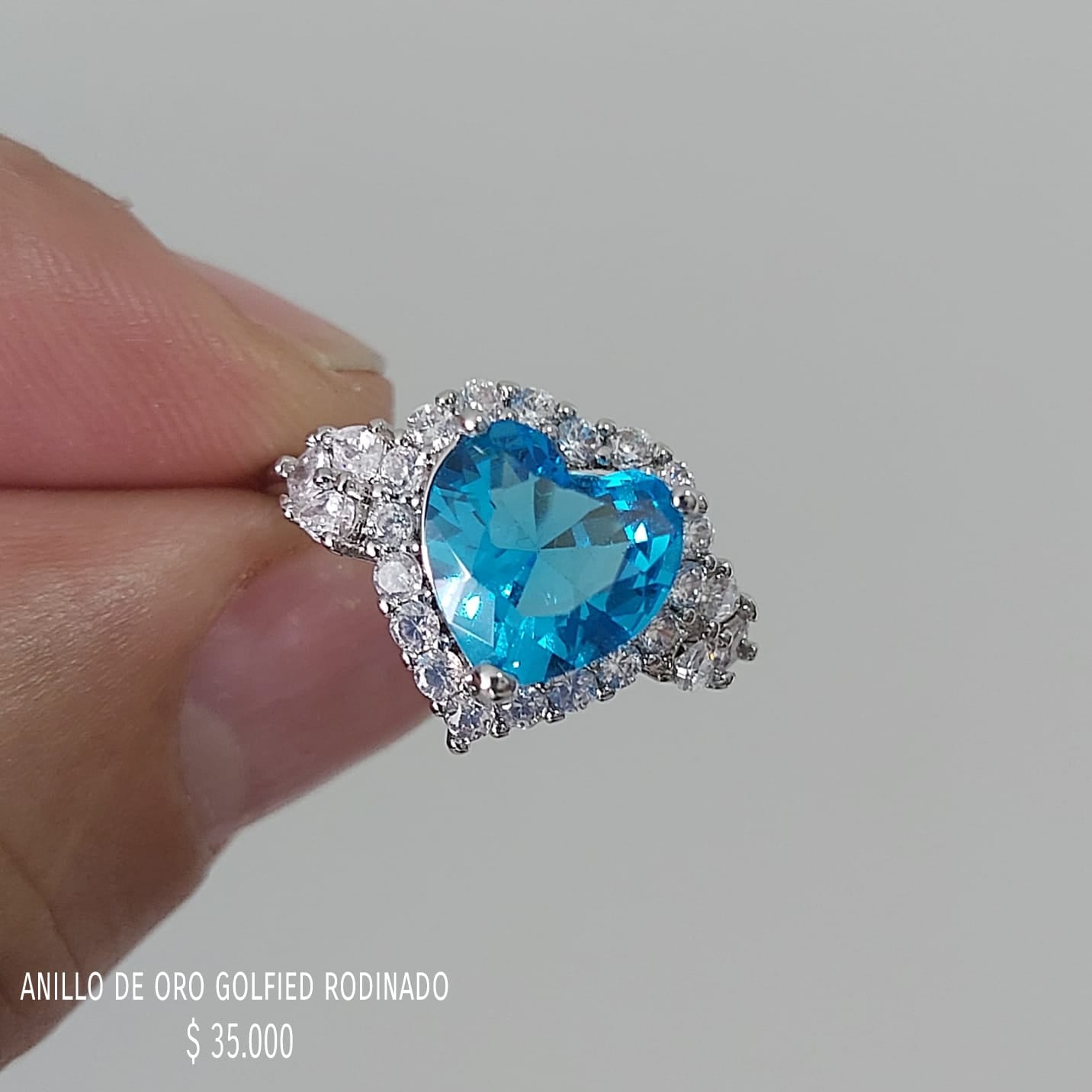 Anillo de oro golfield rodinado