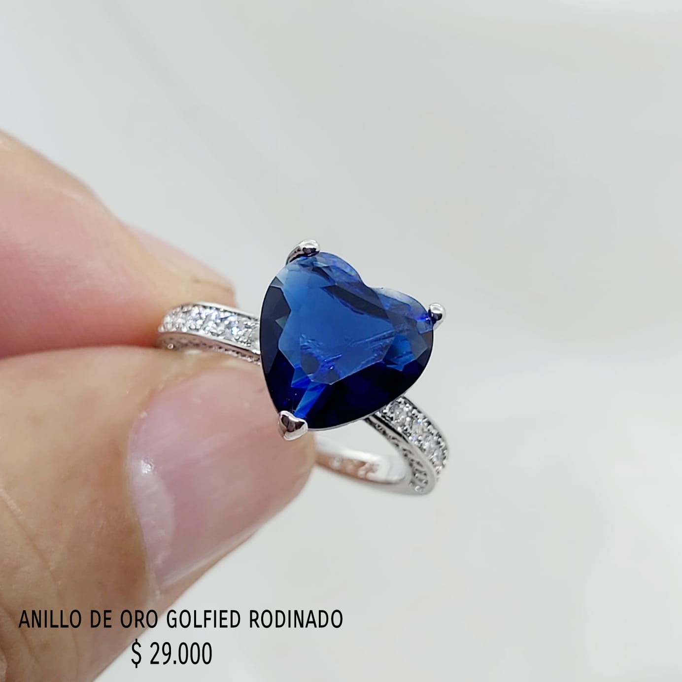 Anillo golfield rodinado con circónes