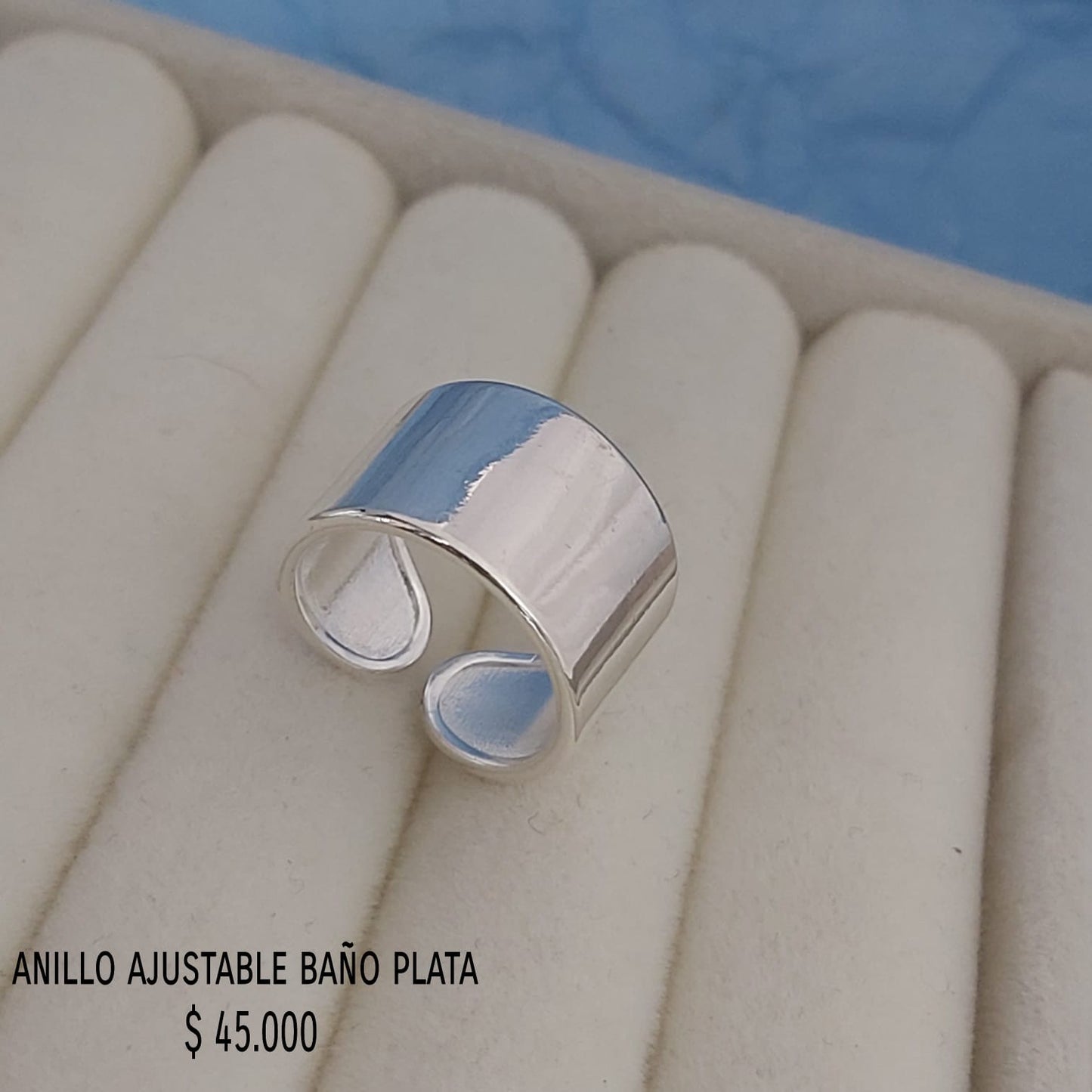 Anillo ajustable baño plata