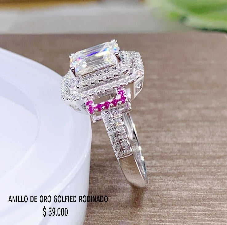 Anillo de oro golfield rodinado