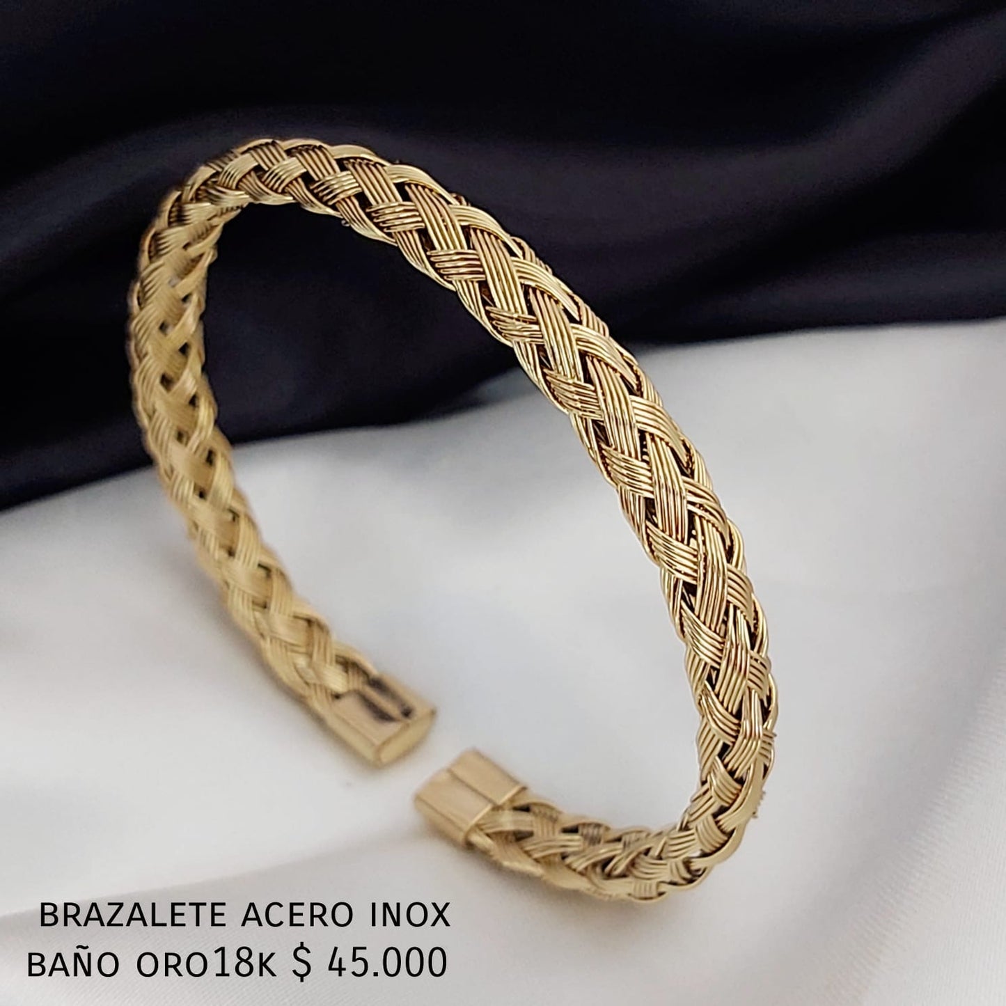 Brazalete acero inox baño oro18k