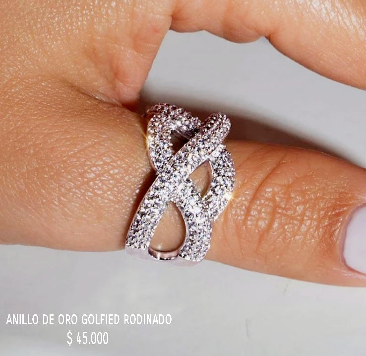 Anillo de oro golfield rodinado