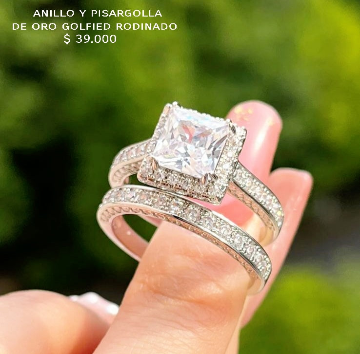 Anillo de oro golfield rodinado