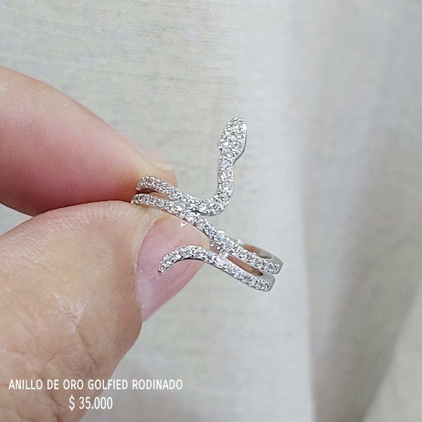 Anillo de oro golfield rodinado
