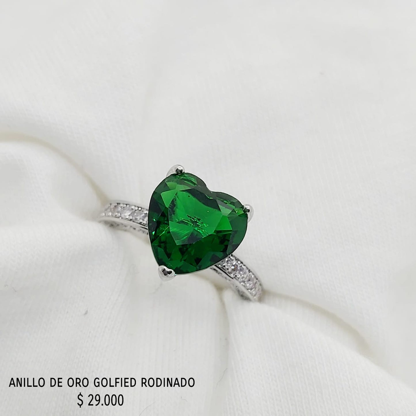 Anillo golfield rodinado con circónes