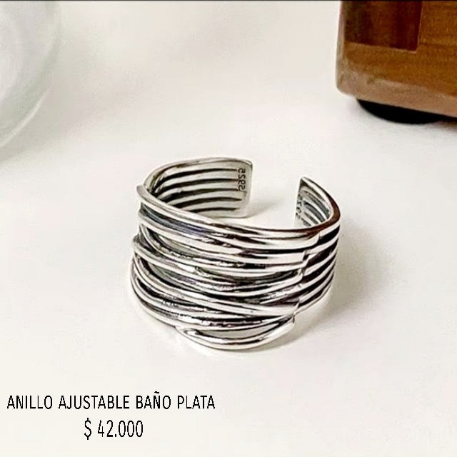 Anillo ajustable baño plata