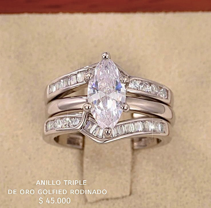 Anillo de oro golfield rodinado