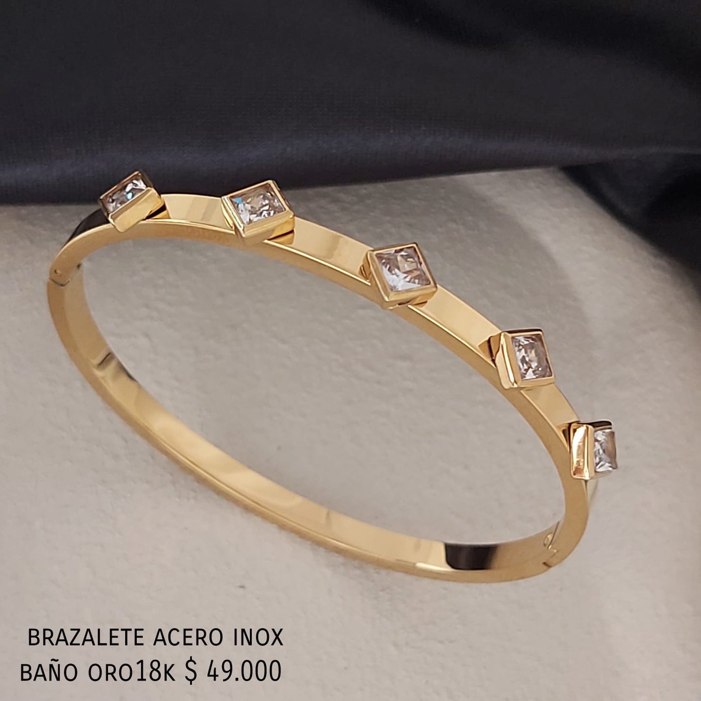 Brazalete acero inox baño oro18k