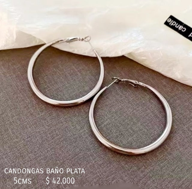 Candongas baño plata