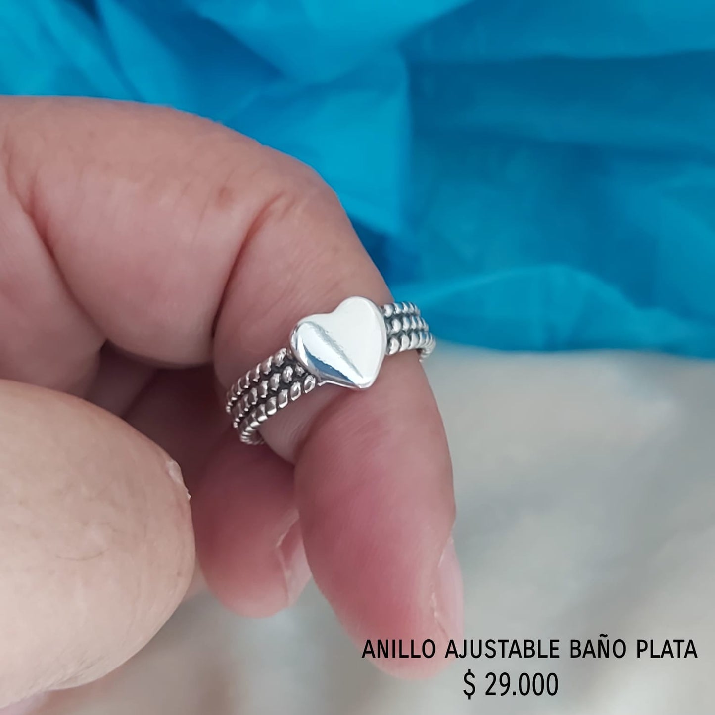 Anillo ajustable baño plata