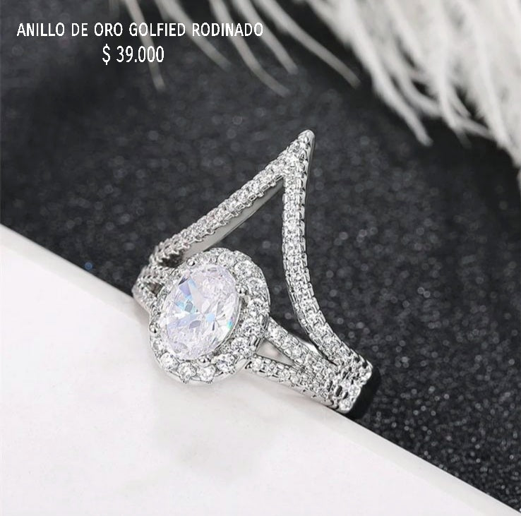 Anillo de oro golfield rodinado
