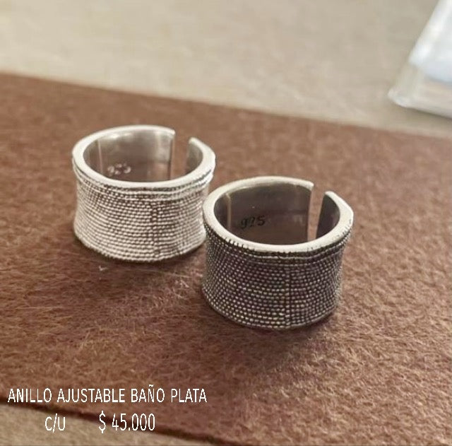 Anillo ajustable baño plata