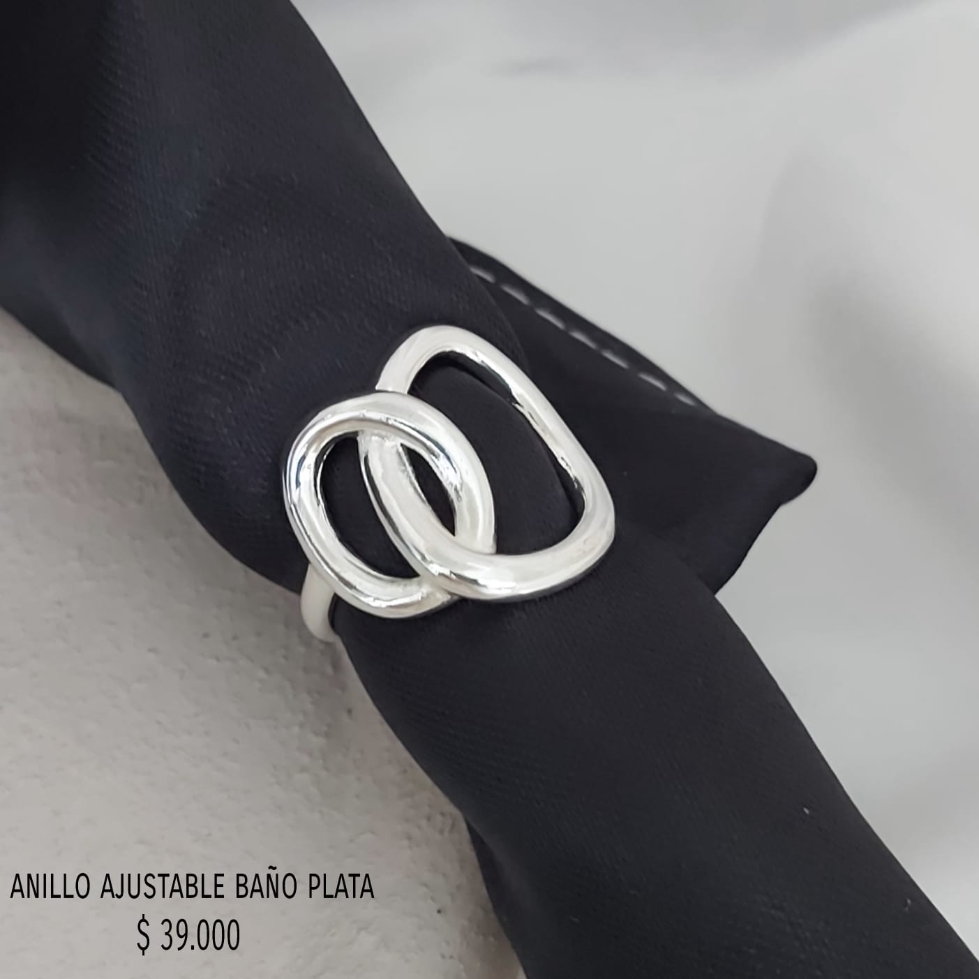 Anillo ajustable baño plata