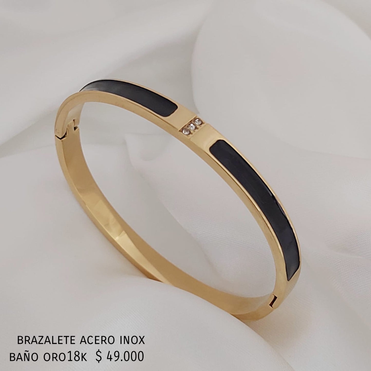 Brazalete acero inox baño oro18k