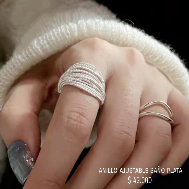 Anillo ajustable baño plata