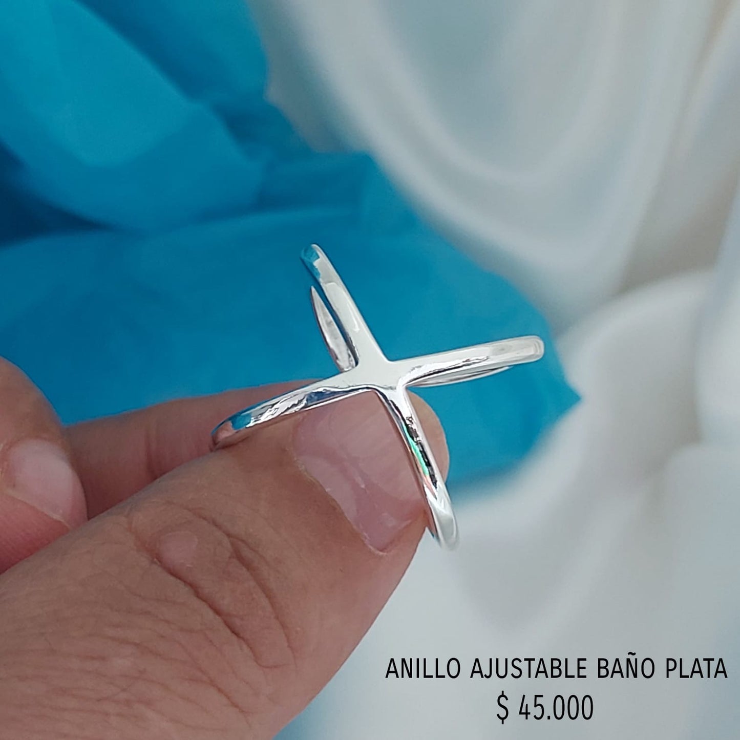Anillo ajustable baño plata