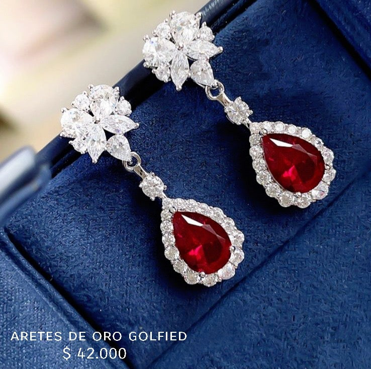 Aretes de oro golfied