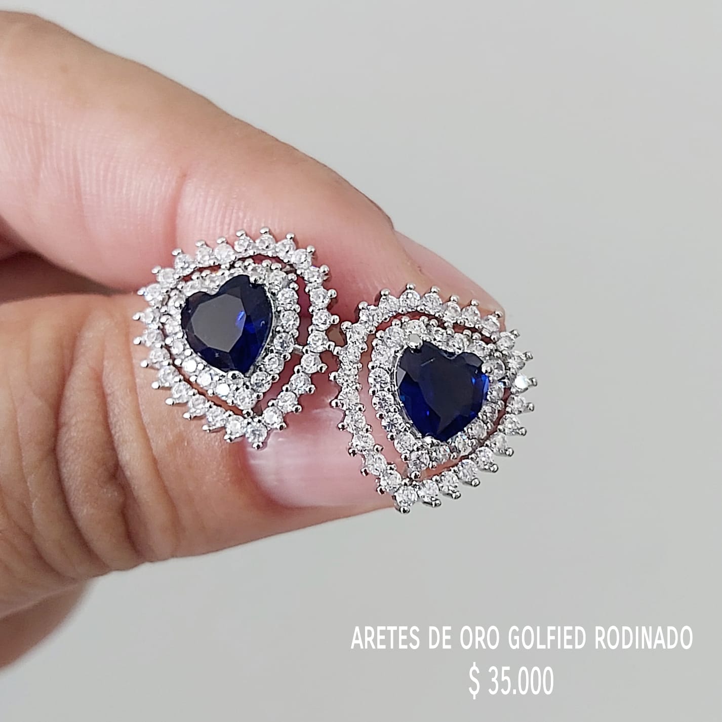 Aretes golfield rodinado con circónes