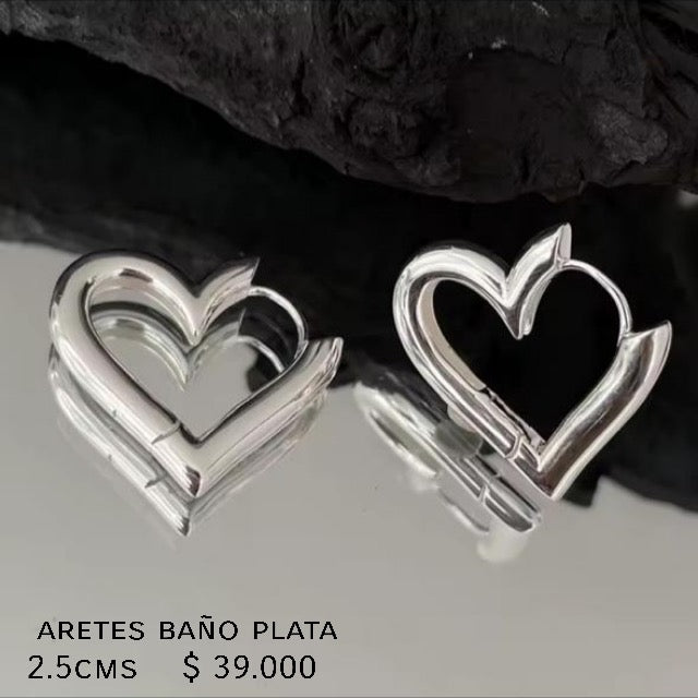Aretes baño plata