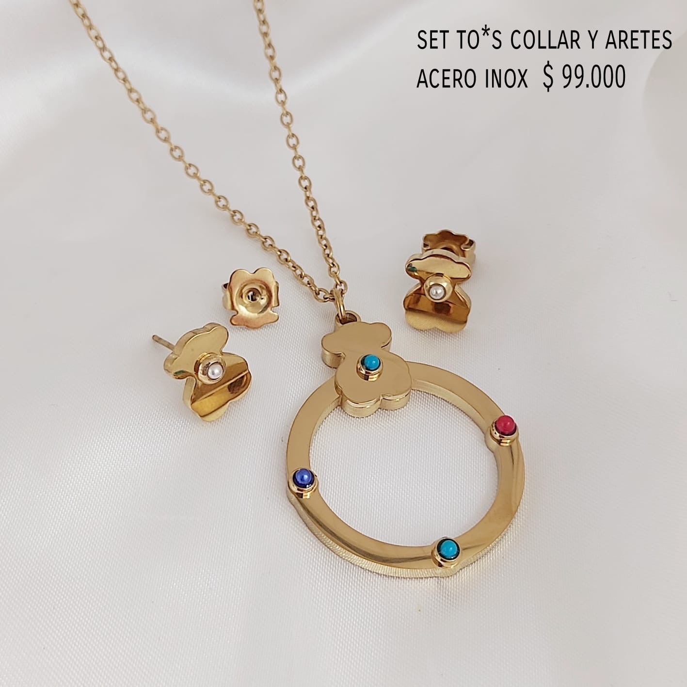 Set to*s collar y aretes acero inox