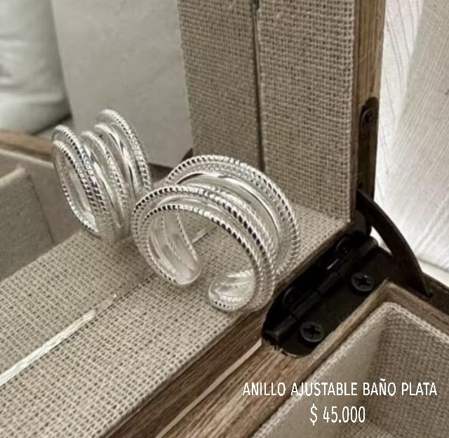 Anillo ajustable baño plata