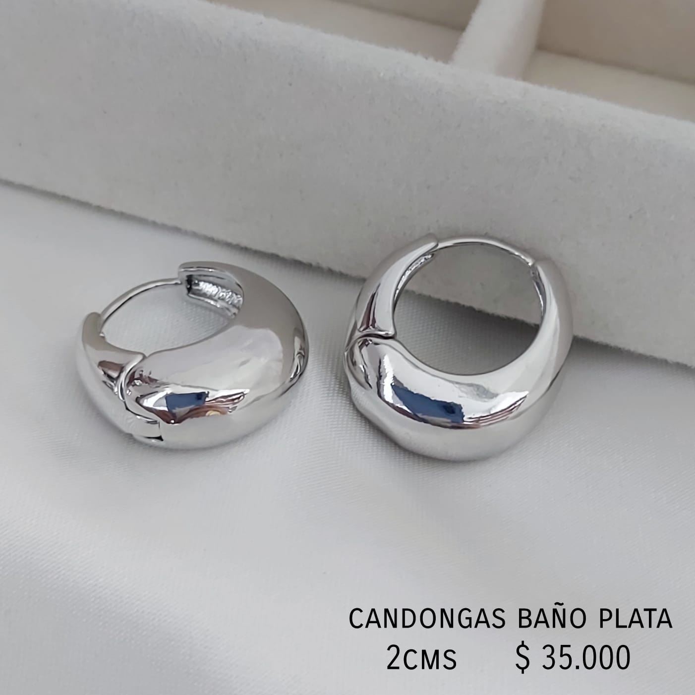 Candongas baño plata