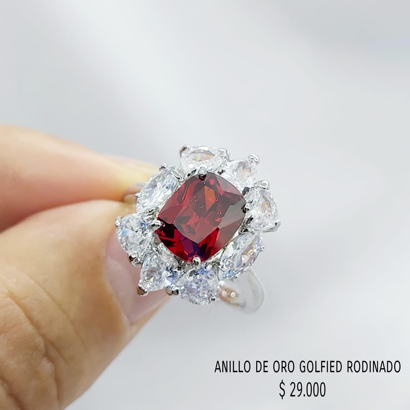Anillo de oro golfield rodinado