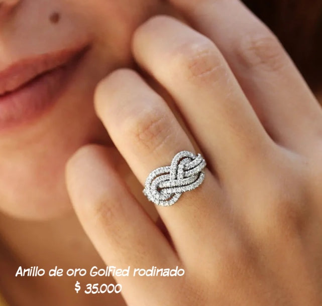 Anillo de oro golfield rodinado
