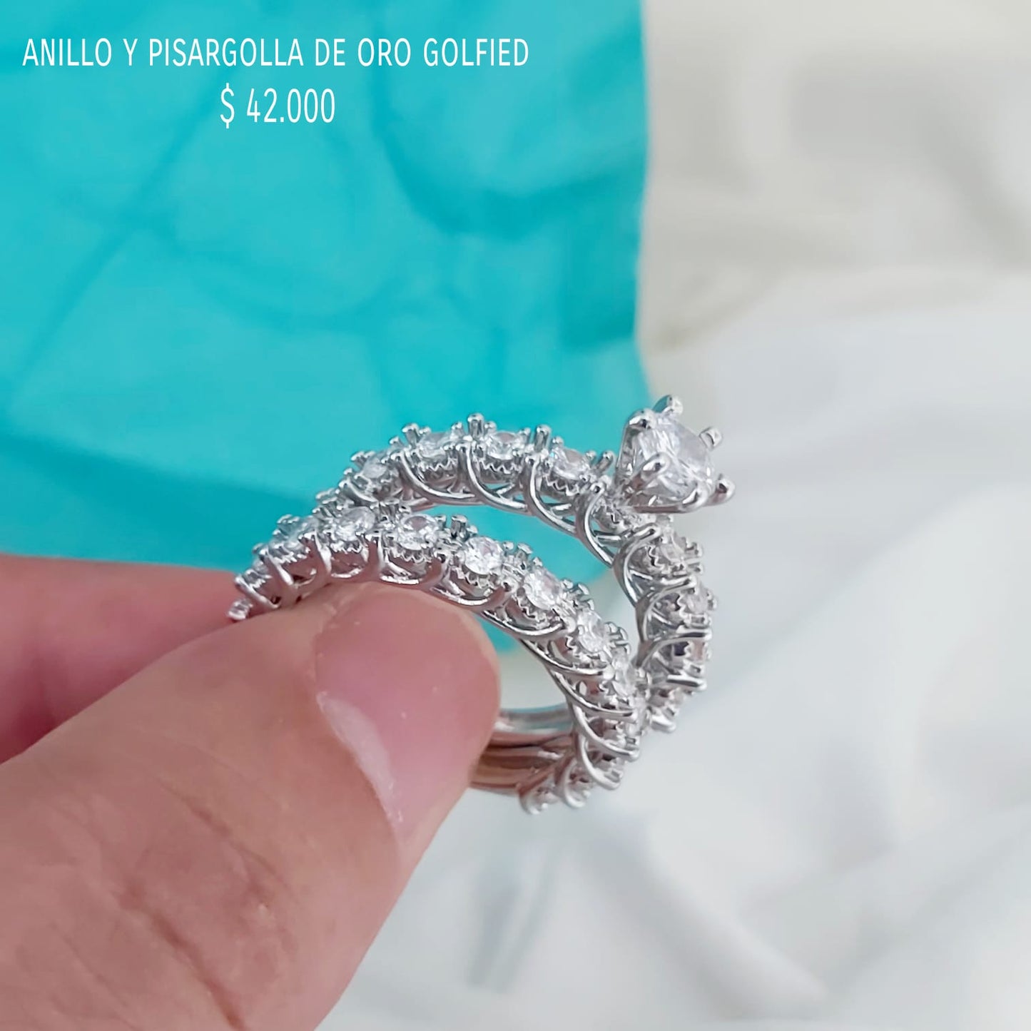 Anillo de oro golfield rodinado