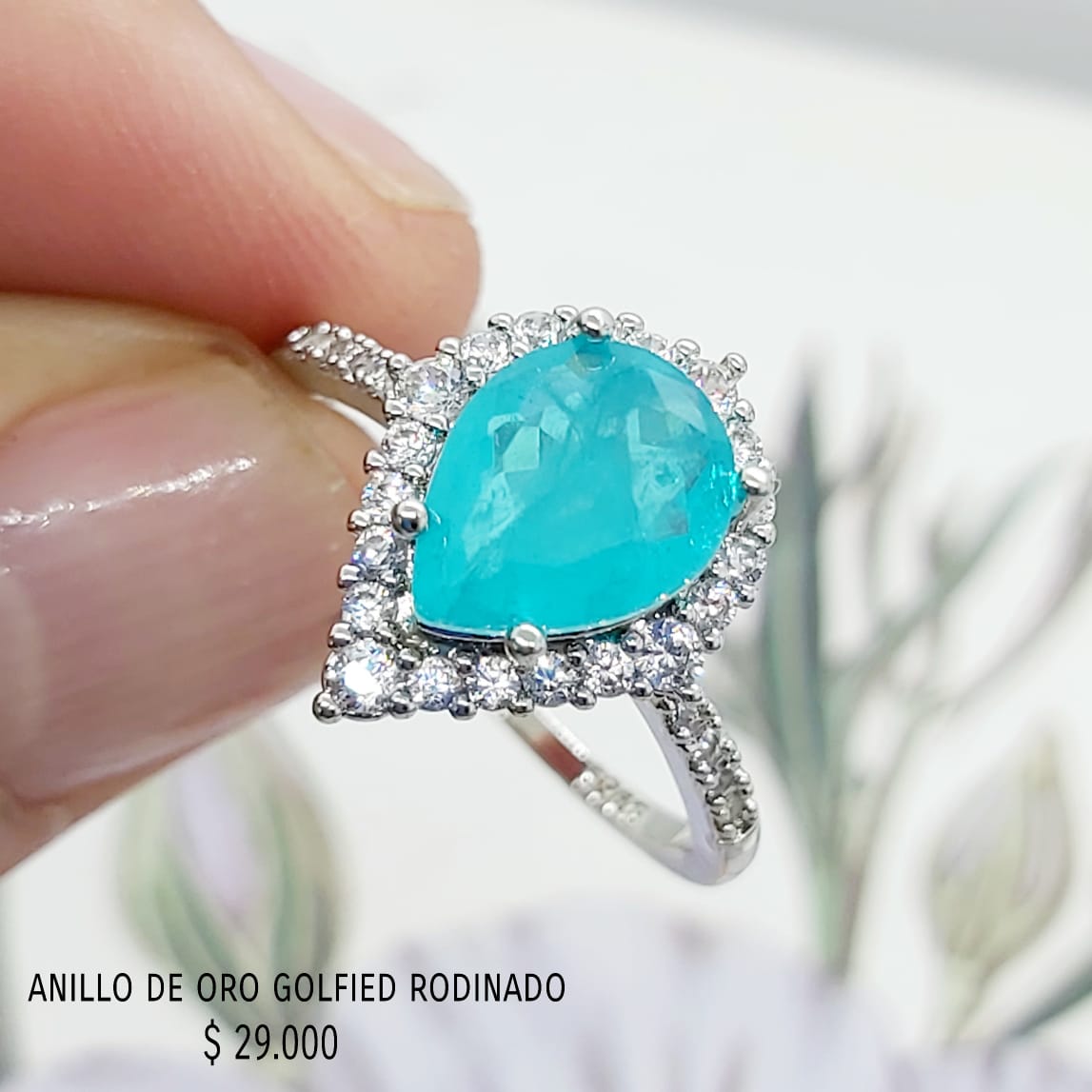 Anillo de oro golfield rodinado