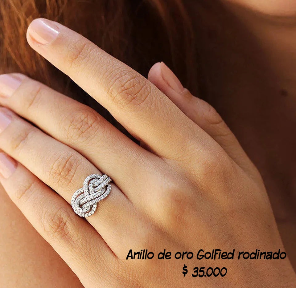 Anillo de oro golfield rodinado