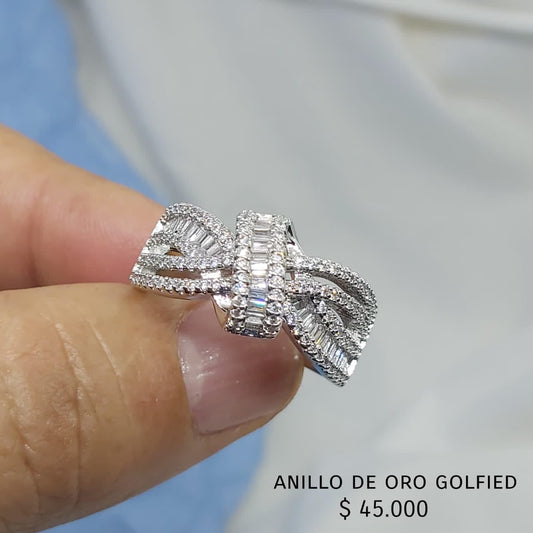 Anillo de oro golfield rodinado